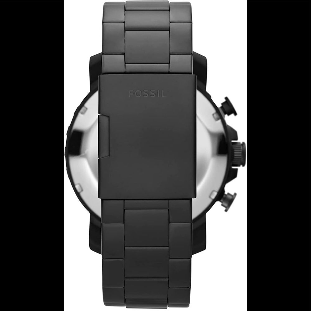 BRAND NEW MENS BLACK STAINLESS STEEL QUARTZ CHRONOGRAPH WATCH (NWT) - Picture 4 of 4